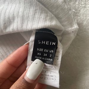 SHEIN EZwear Lace Trim Raglan Sleeve Ruched Rib-Knit Crop Tee